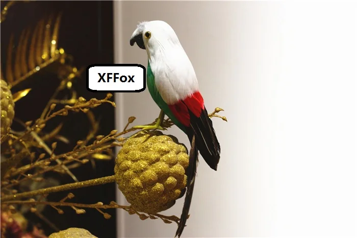 new real life white&green parrot model foam&furs simulation parrot bird gift about 30cm xf2581