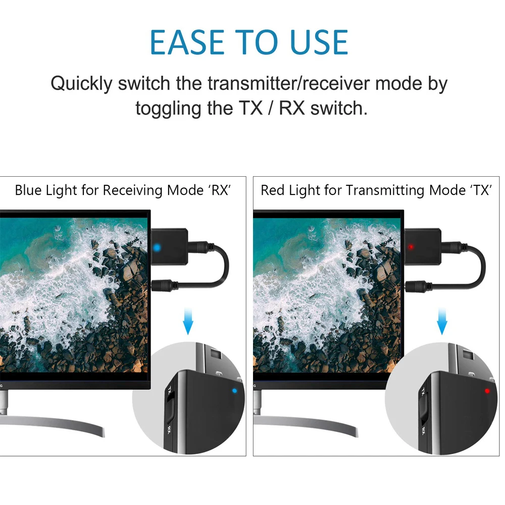 VAORLO 5,0 USB Bluetooth адаптер 3 в 1 стерео аудио Bluetooth ресивер передатчик 3,5 мм AUX беспроводной ключ USB для ПК ТВ автомобиля