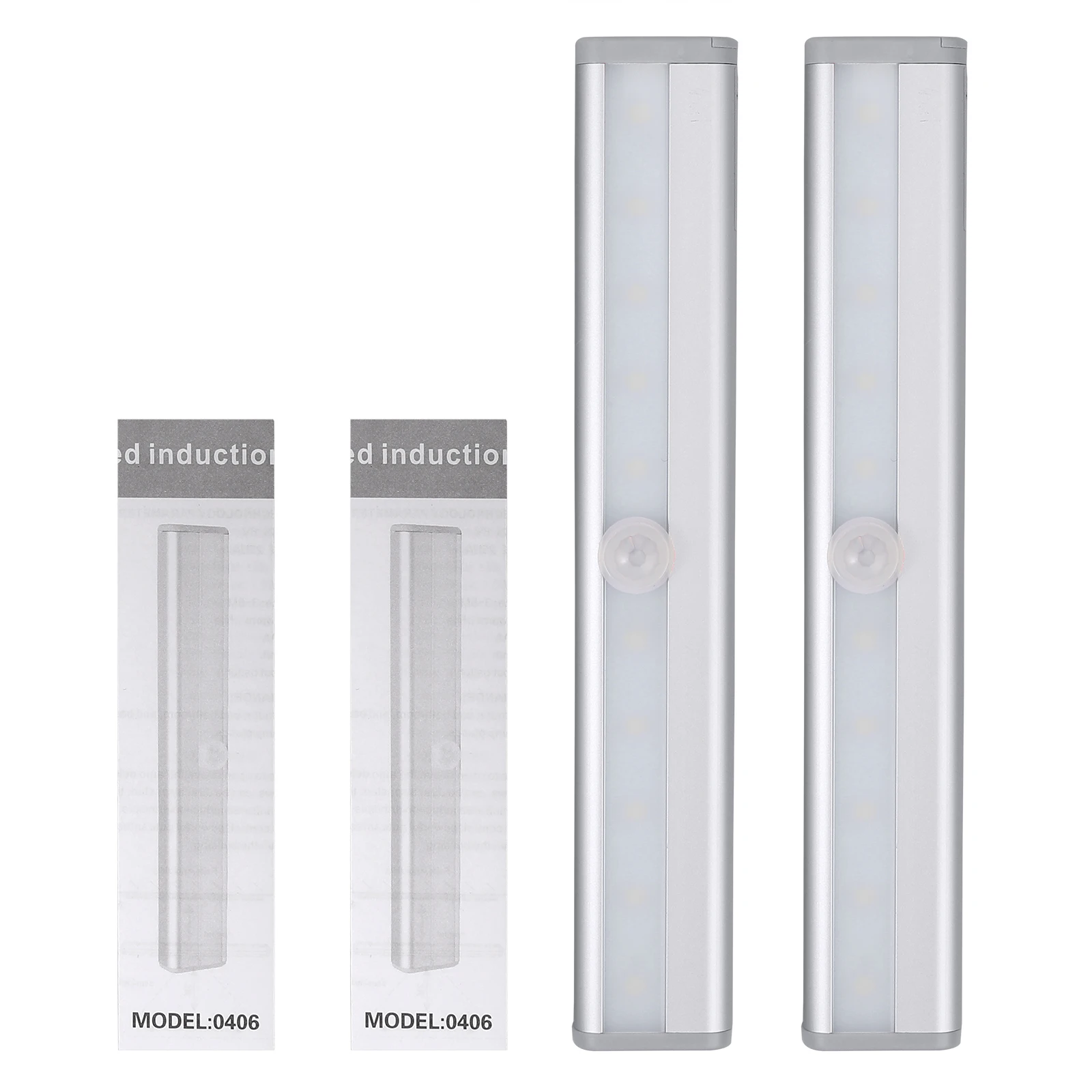 GARLLEN 2Pcs 10 LED PIR Motion เซนเซอร์อัตโนมัติ Detector Night Light แถบแม่เหล็กสีขาวตู้เสื้อผ้า Light แบตเตอรี่ดำเนินการ