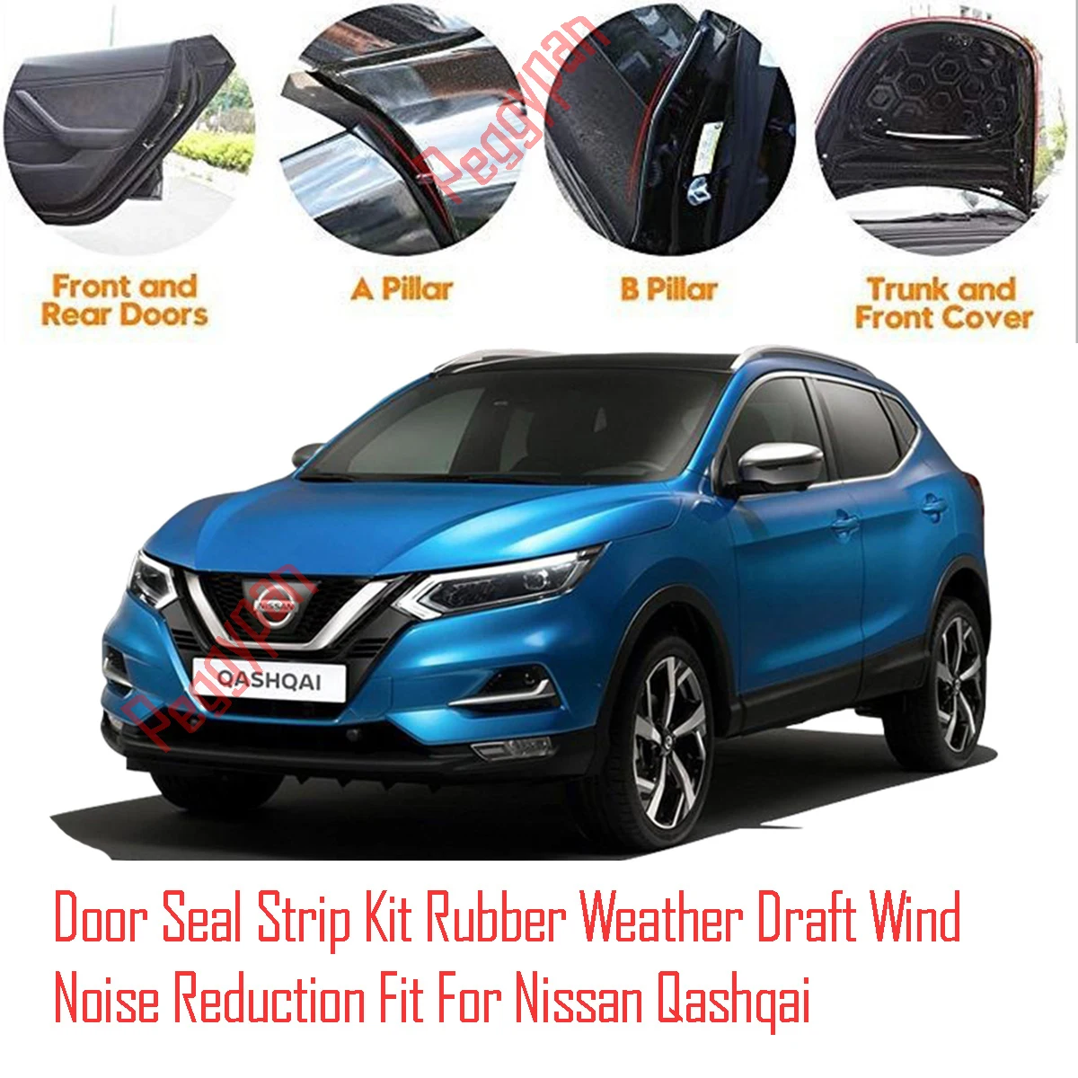 Door Seal Strip Kit Self Adhesive Window Engine Cover Soundproof Rubber Weather Draft Wind Noise Reduction For Nissan Qashqai