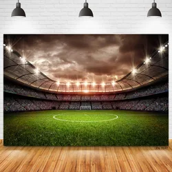 Customize Soccer Football Field Stadium Background Photography For Birthday Boy Photocall  Communion Baby Photo Studio Backdrops