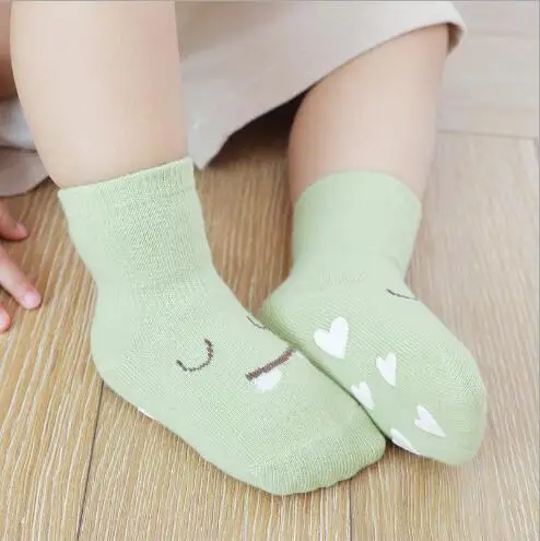 3Pair 0-5 YSpring and summer new children\'s tube socks anti-skid dispensing baby floor early teaching step trampoline socks