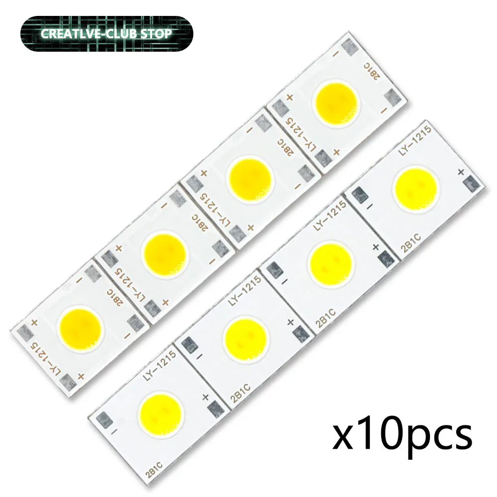 10Pcs 1W 3-3.2V 250-300mA 6mm LED Small Chip Light Spotlight Downlight Lamps COB Light Bulb Beads Integrated Surface Chips DIY