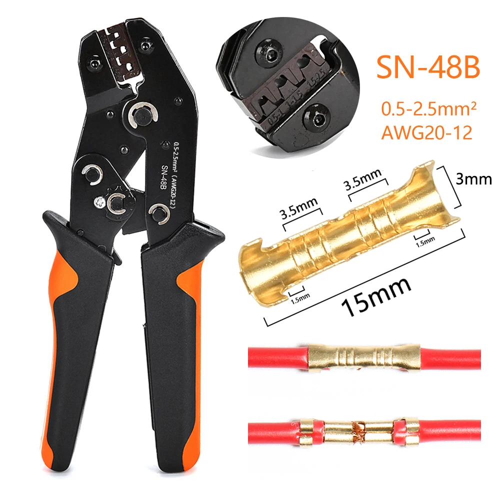 SN-48B U shaped terminal inserts connector small teeth universal spring plug wire crimping hand tool quick connection crimped