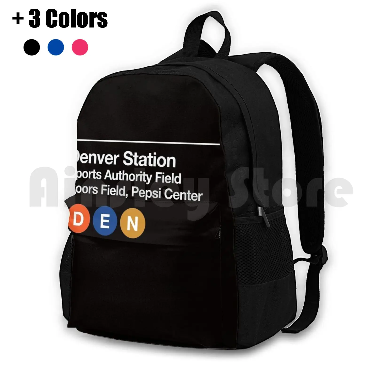 Denver Pro Sports Venues Sign Outdoor Hiking Backpack Riding Climbing Sports Bag Denver Colorado Venues Broncos Nuggets