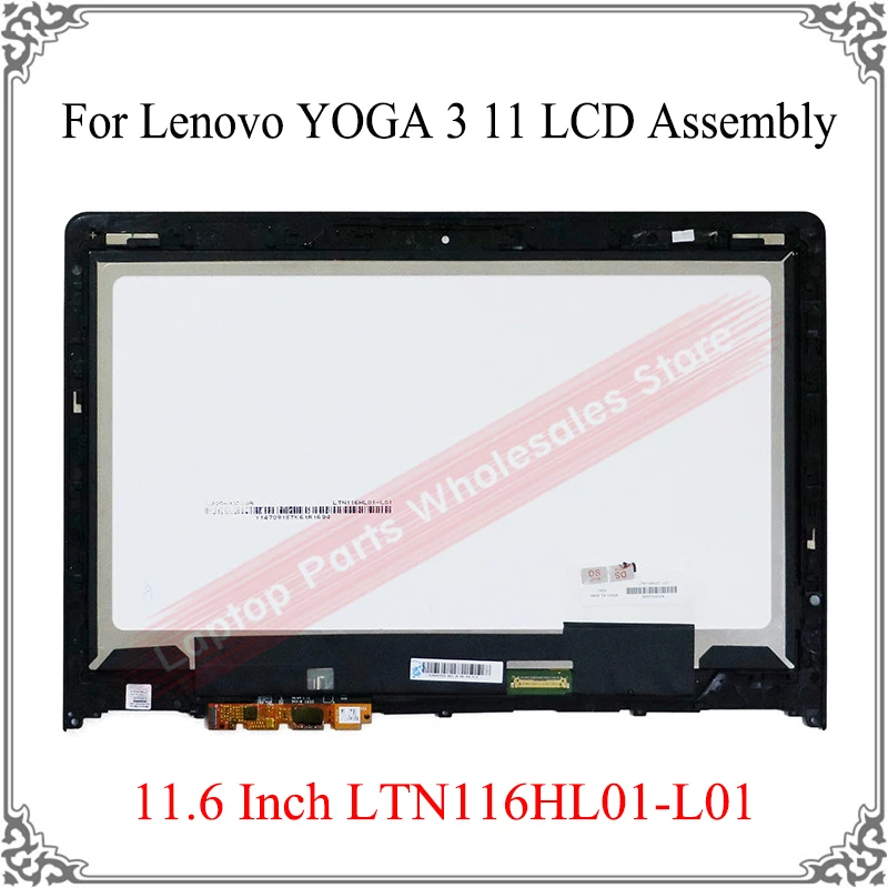 Original Black LTN116HL01-L01 LCD Assembly For Lenovo YOGA 3 11 80J8 11.6'' IPS Touch LED LCD Screen Digitizer Bezel Assembly