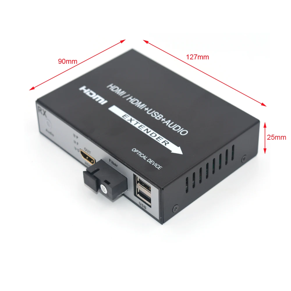 Imagem -04 - Extensor Hdmi Hdmi sobre Conversores de Mídia de Fibra Óptica com Kvm Usb2.0 e Loop para Fora hd 1080p Hdmi sobre a Fibra até 20km de Alta Qualidade