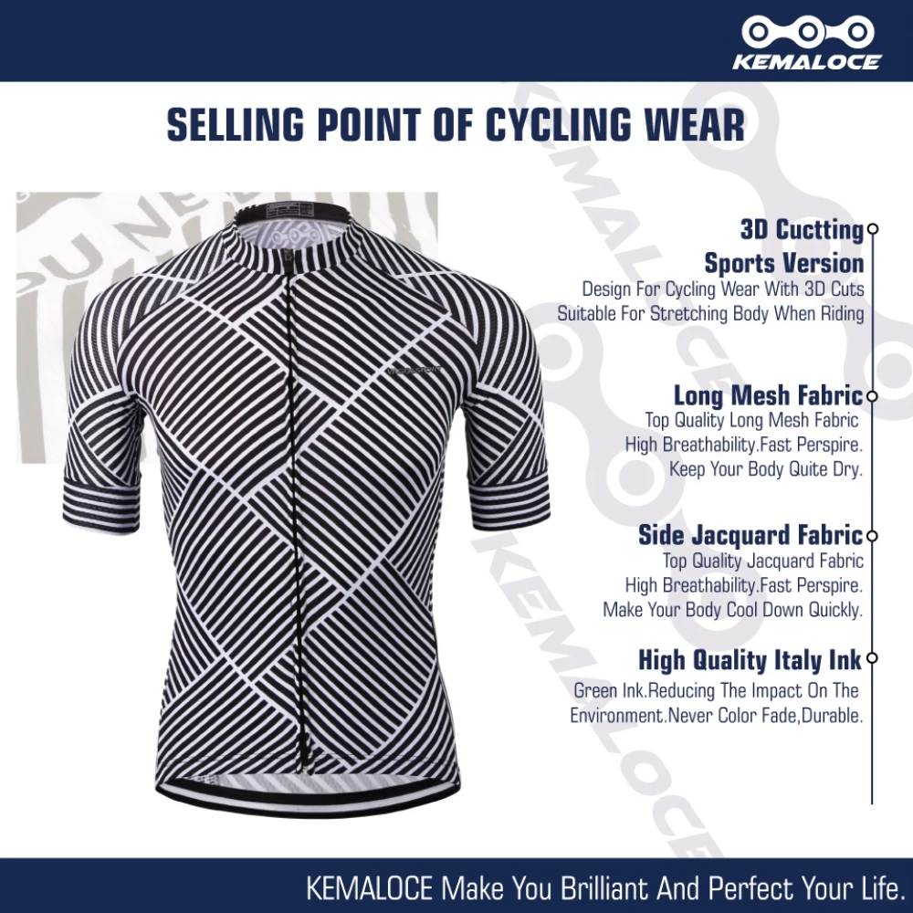 KEMALOCE Cycling Jersey Short Sleeve Kit Digital Printing Bicycle Shirts Blank Polyester Summer Professional Cyclist Bike Wear