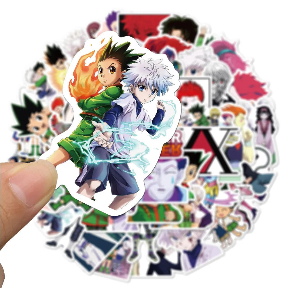 50 HUNTERxHUNTER Japanese Anime Stickers GON FREECSS Killua Zoldyck Hisoka Trunk Laptops Waterproof Journal Stationery Sticker