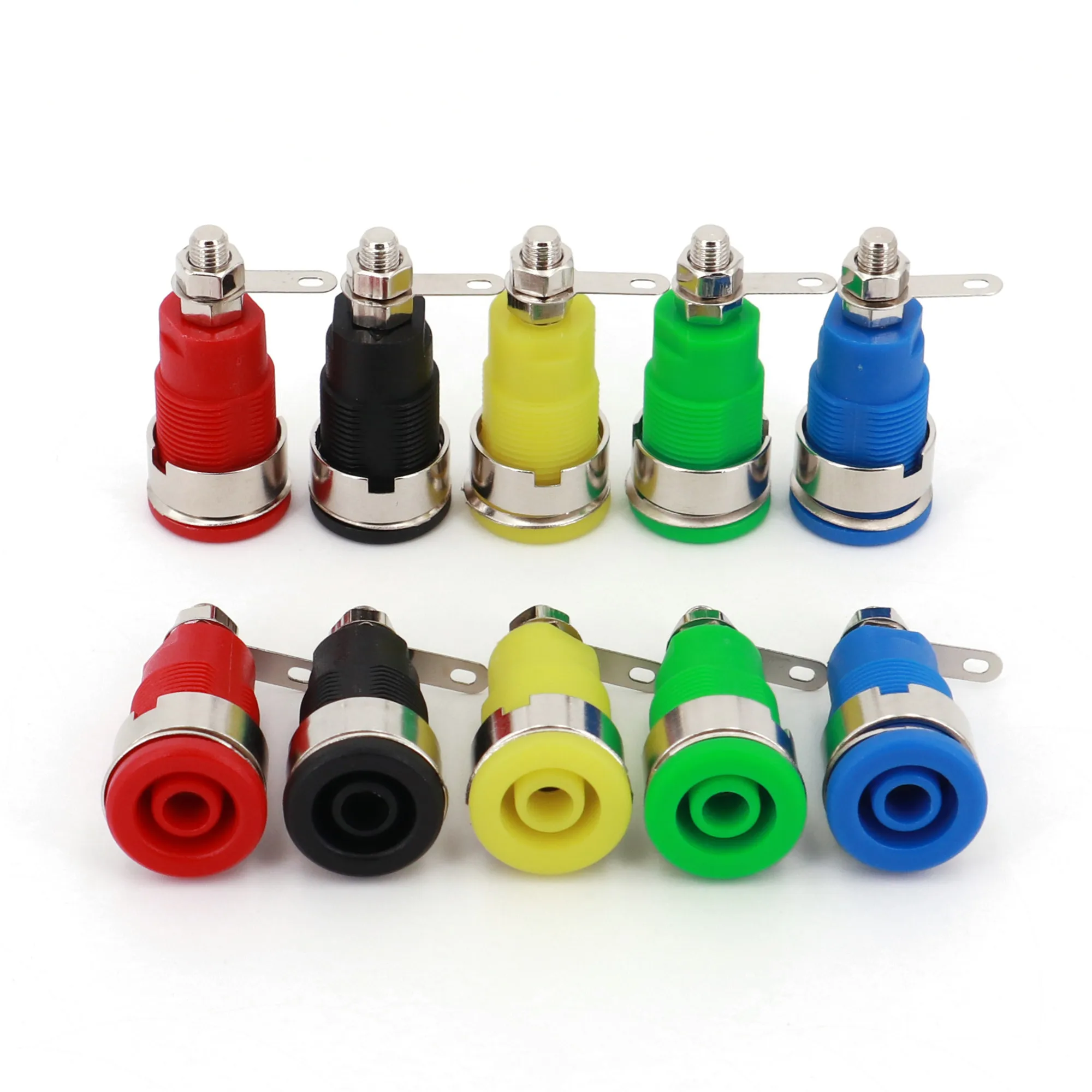 10Pcs Nylon Safety 4mm Banana Female Jack Binding Post Panel Mount Test Socket Connector