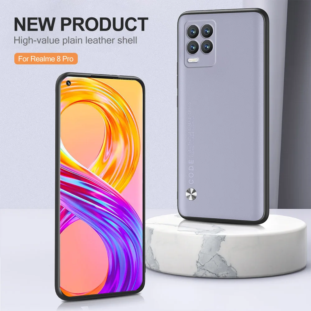 Luksusowe skórzane etui na telefon Realme 8 pro Cover Case dla OPPO Realme 8 5G realme8 4G real me 8 8pro realmi 8 Cover Coque