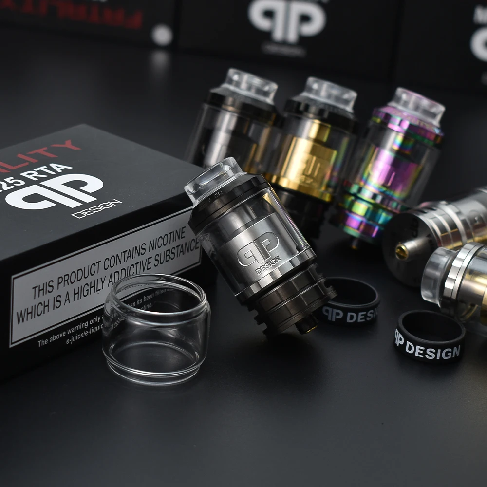QP Designs Fatality M25 RTA 316SS ด้านบนบรรจุ Rebuildable Vape 4Ml/5.5Ml ความจุ25มม.ม้วนหรือ Dual Coils Atomizer