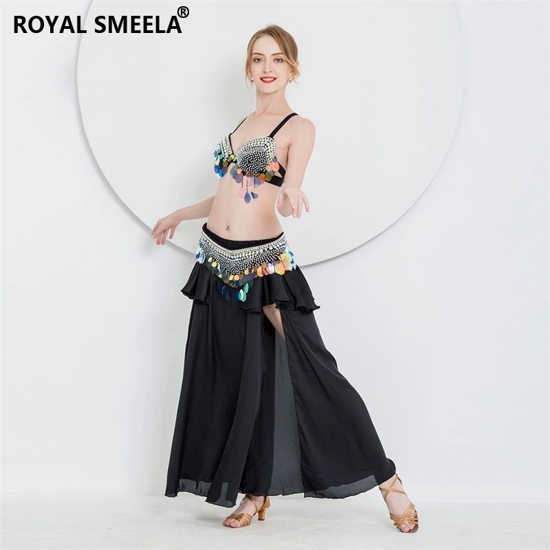 

Belly dance wear belly dancing bra belt skirt 3pcs carnival costume Sequin belly dancing costume belly dance outfit for women