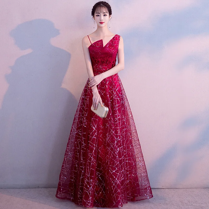 

sexy Sequins One-Shoulder Dress Elegant Evening Dresses Women Party Women Evening Dress Vestidos