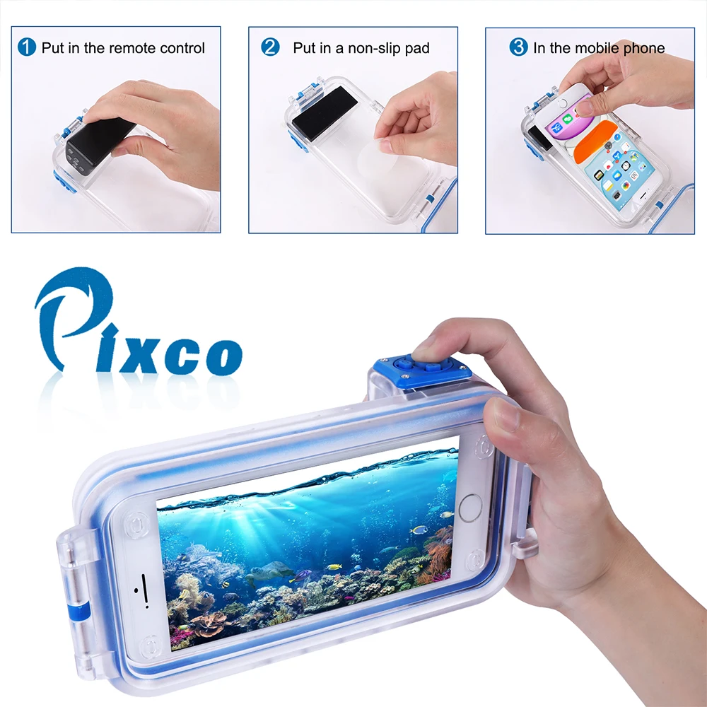 Pixco บลูทูธ30M ใต้น้ำกันน้ำสมาร์ทโฟนรุ่นอัพเกรดสำหรับ iPhone 13 12 11X8 7 Plus Pro max