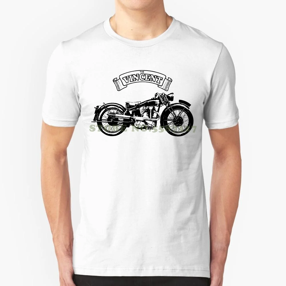 Short Sleeves Cotton Fashion T Shirt Old Skool Hooligans Vincent Motorcycle T Shirt