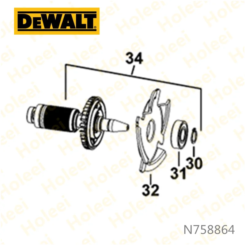 

220-240V Armature Rotor FOR DEWALT DCM849 N758864
