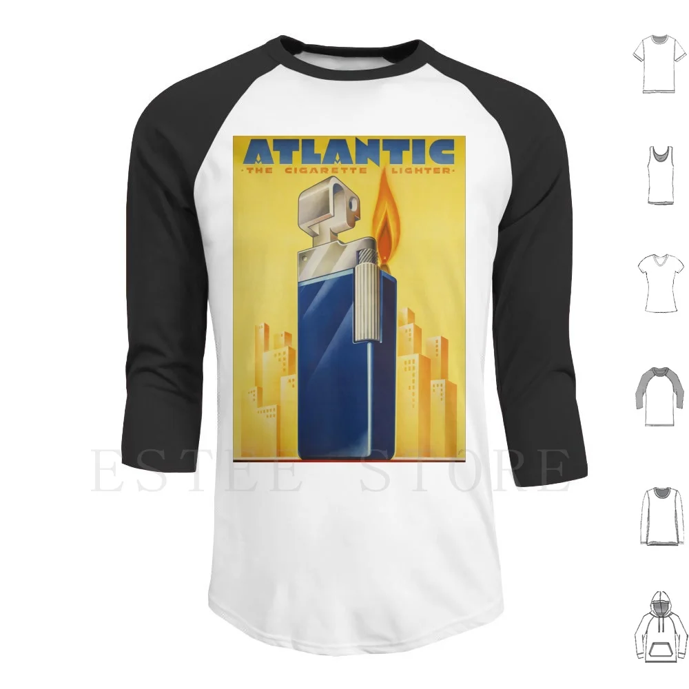 Noel Fontanet-Briquet Atlántico, 1935, Art Deco Poster Sudaderas con capucha Manga larga 1920 1930 1920s 1930s Arte Arte Arte
