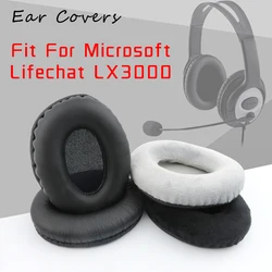 Almohadillas para los oídos para Microsoft Lifechat LX3000, LX-3000, cubierta para micrófono, almohadillas de repuesto para auriculares, almohadilla para los oídos, espuma de esponja de cuero PU