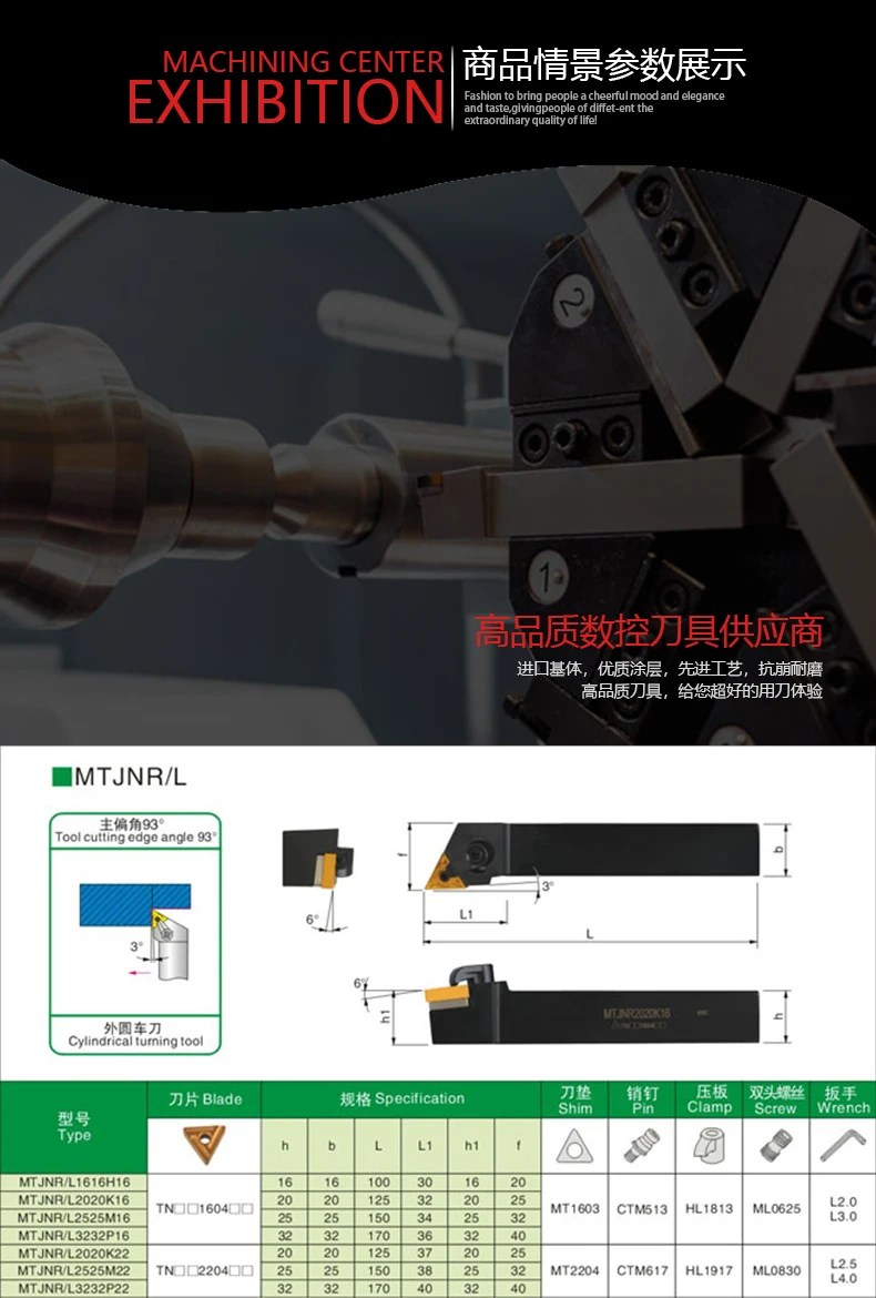 1 Máy Tính MTJNR2020K16 MTJNR 2020K22 Biến Dụng Cụ 125Mm 93 Độ Mục Tiêu TNMG160408 Carbide Dạng L Tiện Dụng Cụ Cắt