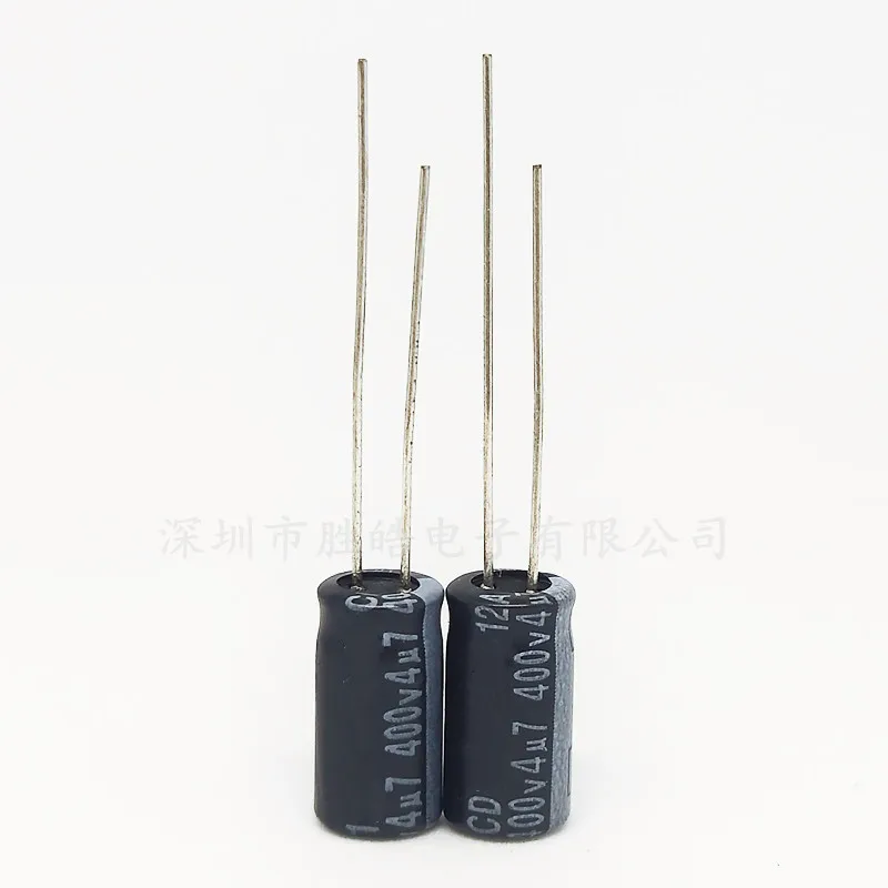 20pcs/lot 400V4.7UF Higt Quality 8*12mm 4.7UF 400V Straight Plug-in Aluminum Electrolytic Capacitor Size：8X12（MM）