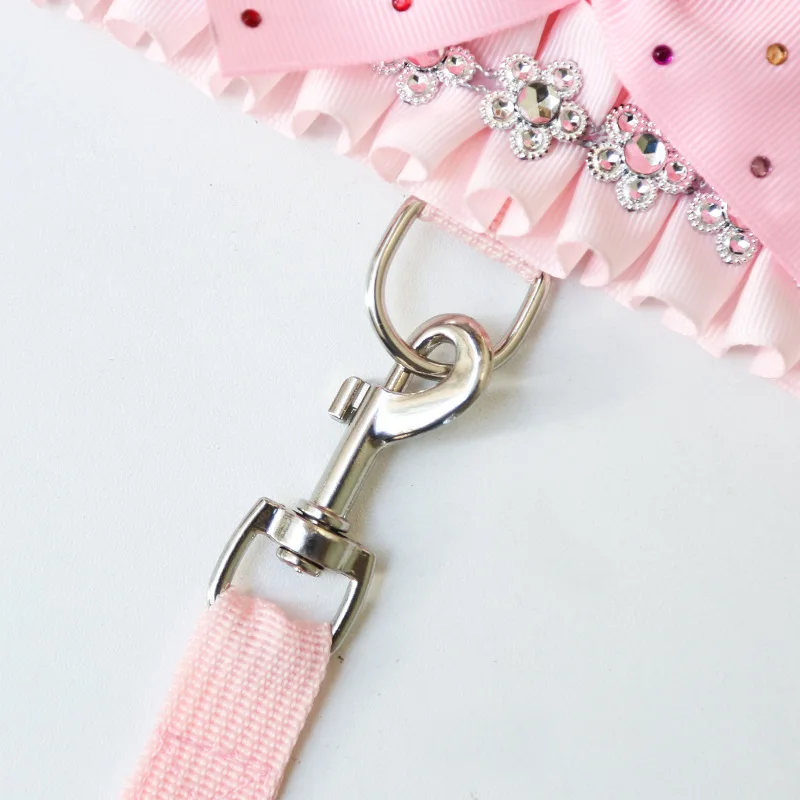 Bow tie Dog Harness Leash with Bling Rhinestone Puppy Chest Strap Dog Leash Cat Harness Vest Pet Accessories Chihuahua Yorkie