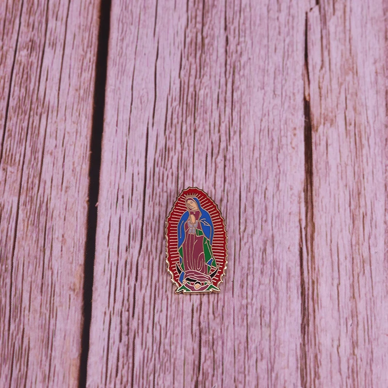 Our Lady of Guadalupe pin virgin mary brooch holy religious badge Catholic gift