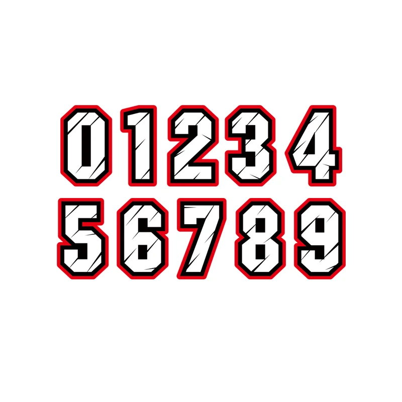 

F542# Vinyl Decal Racing Number 1 2 3 4 5 6 7 8 9 0 Car Sticker Waterproof Motorcycle Helmet Accessories