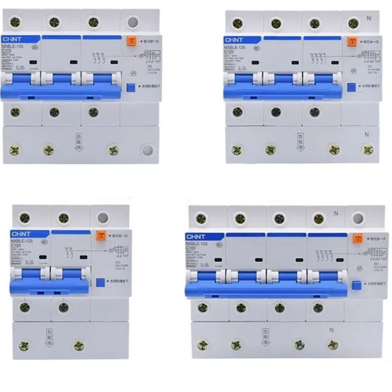 

Chint Brand Leakage Protector Circuit Breaker NXBLE 1P+N 2P 3P+N 4P 63A 80A 100A Residual Current Operated Circuit Breaker