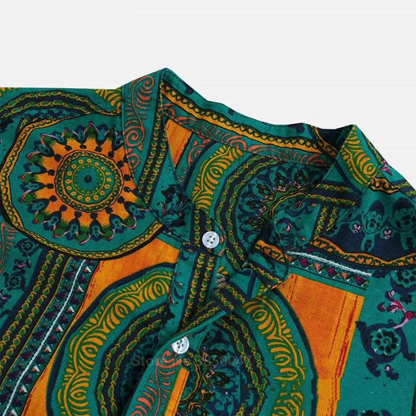 African Clothes 2022 News Men Dashiki Print Summer Shirts Bazin Riche Fashion Tribal Male Hip Hop Ethnic Short Sleeve Clothing