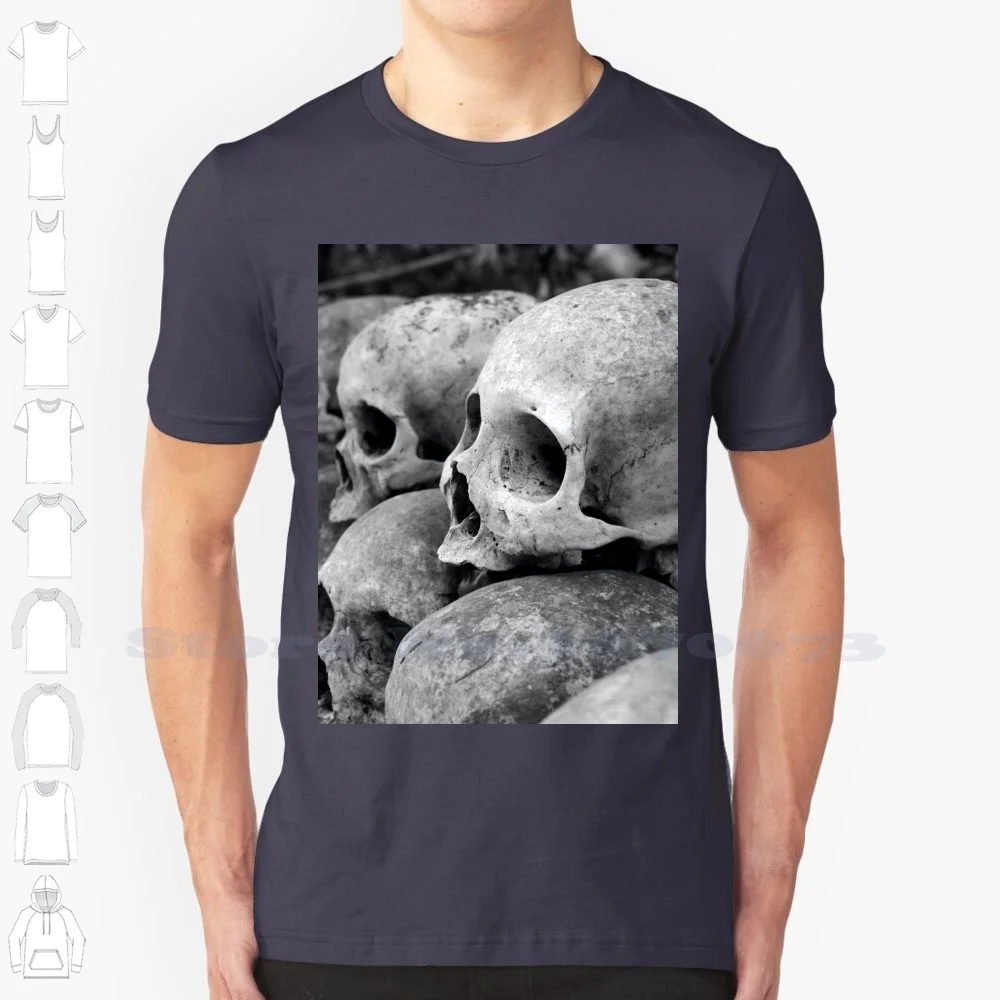 Balinese Village | Trunyan | | Graveyard 100% Cotton T-Shirt Balinese Trunyan Graveyard Skulls