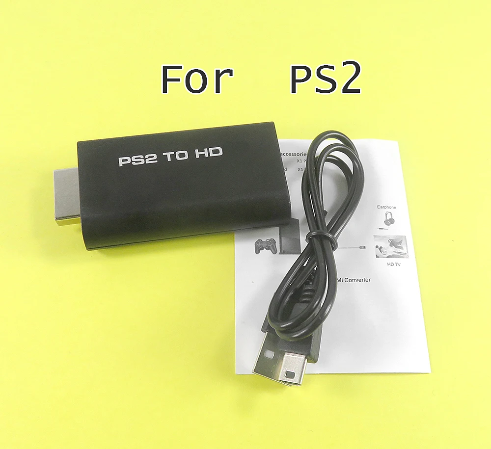 1 Juego para PS2 a HDMI, adaptador convertidor de Audio y vídeo 480i/480p/576i compatible con salida de 3,5mm, compatible con modos de visualización