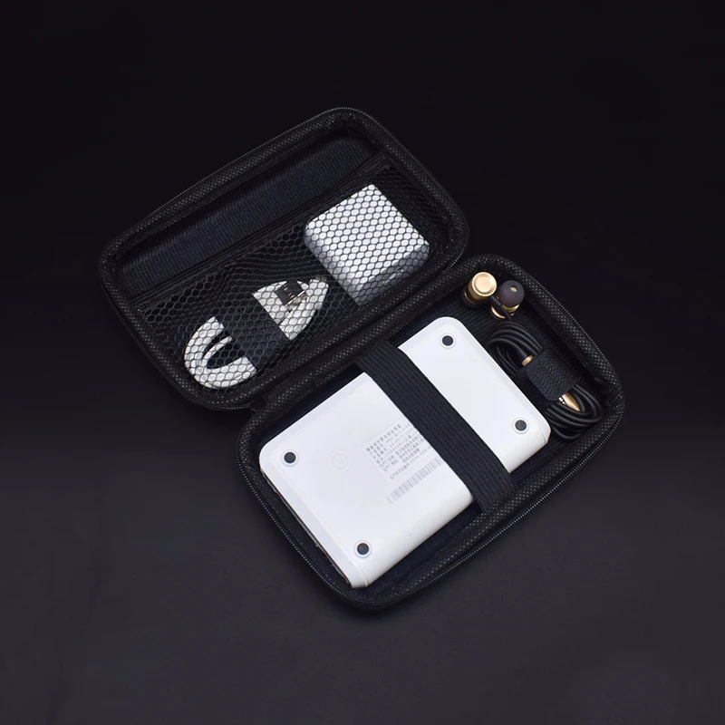 Bolsa de almacenamiento para HDD de 2,5 pulgadas, caja SSD para cargadores de Cables USB, Banco de energía y más, bolsa negra para accesorios de auriculares