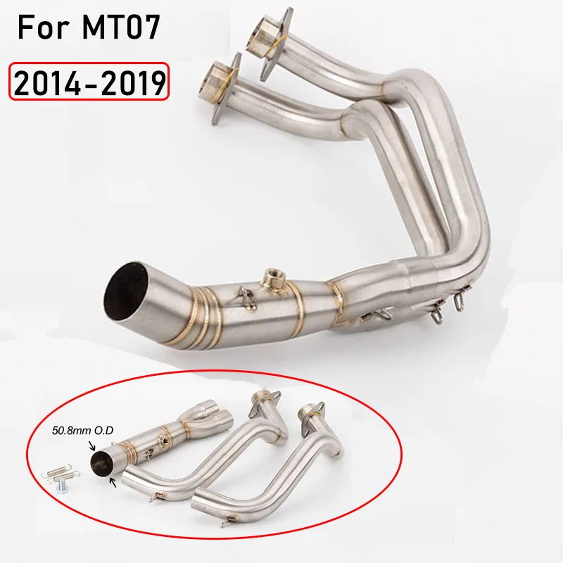 MT07 Motorcycle Exhaust Muffler Modified Front Pipe Slip-On Muffler Exhaust For MT-07 2014 2015 2016 2019 2019-2021 FZ07 XSR700