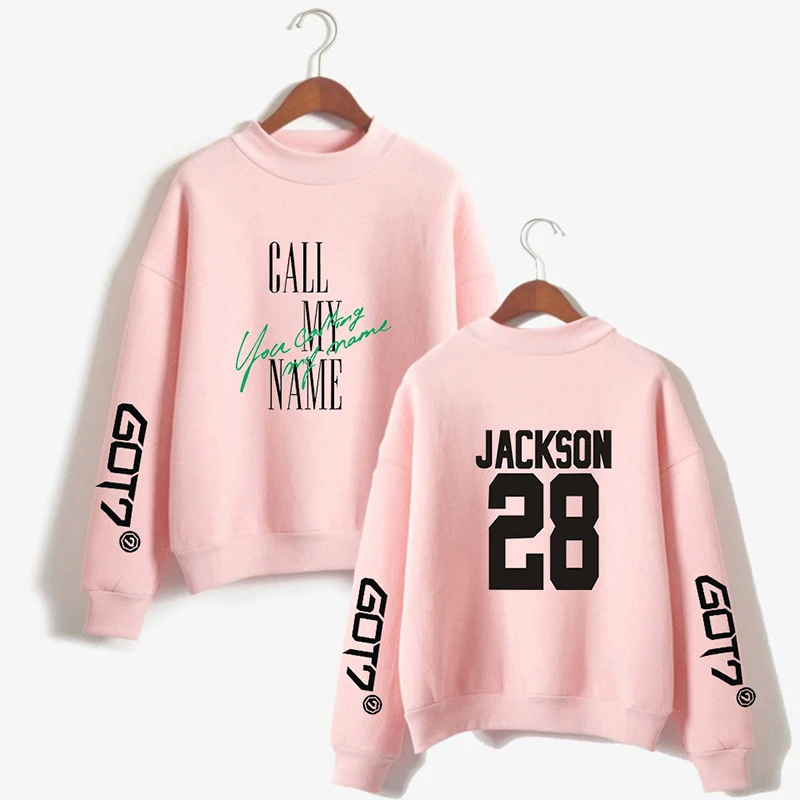 

JACKSON 28 Got7 Kpop High Collar Hoodies Cool Hip Hop Men Women Capless Sweatshirts Tops Long Sleeve Male Female Hoodie Pullover