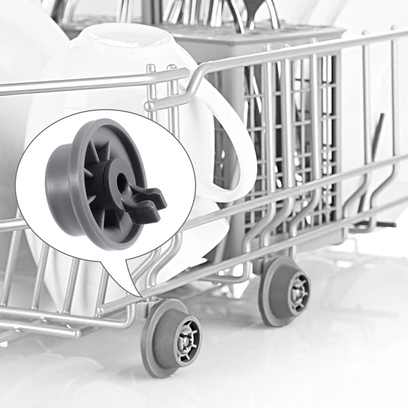 8 Buah Mesin Cuci Piring Roda Tahan Lama 165314 Pencuci Piring Bawah Rak Wheel Penggantian Cocok untuk Pusaran Air dan Kenmore Mesin Pencuci Piring