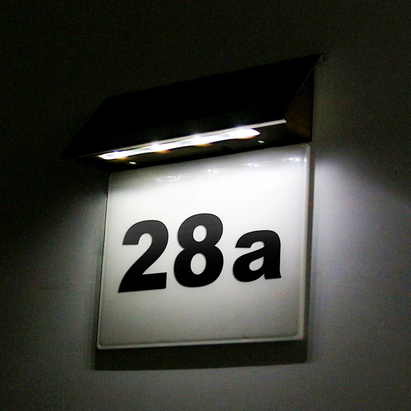 Solar Address Number Signage, LED Solar House Number Light, with Light Control Induction Home Lighting, IP65 Waterproof