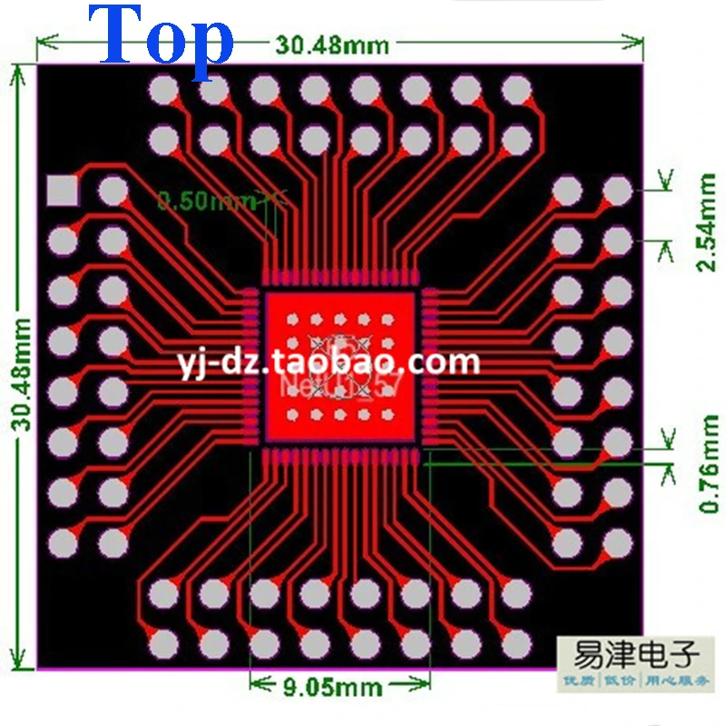 Adaptateur IC QFN56/QFN64 à DIP64, carte d'expérimentation de test de prise pcb