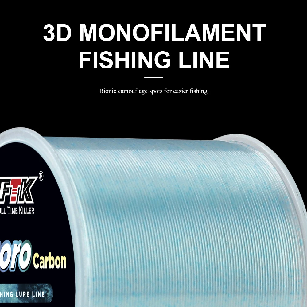 FTK 120m żyłka Super silny Fluorocarbon powłoka światła miękkiej nylonowej 3D Monofilament niewidoczne Blonic Spot