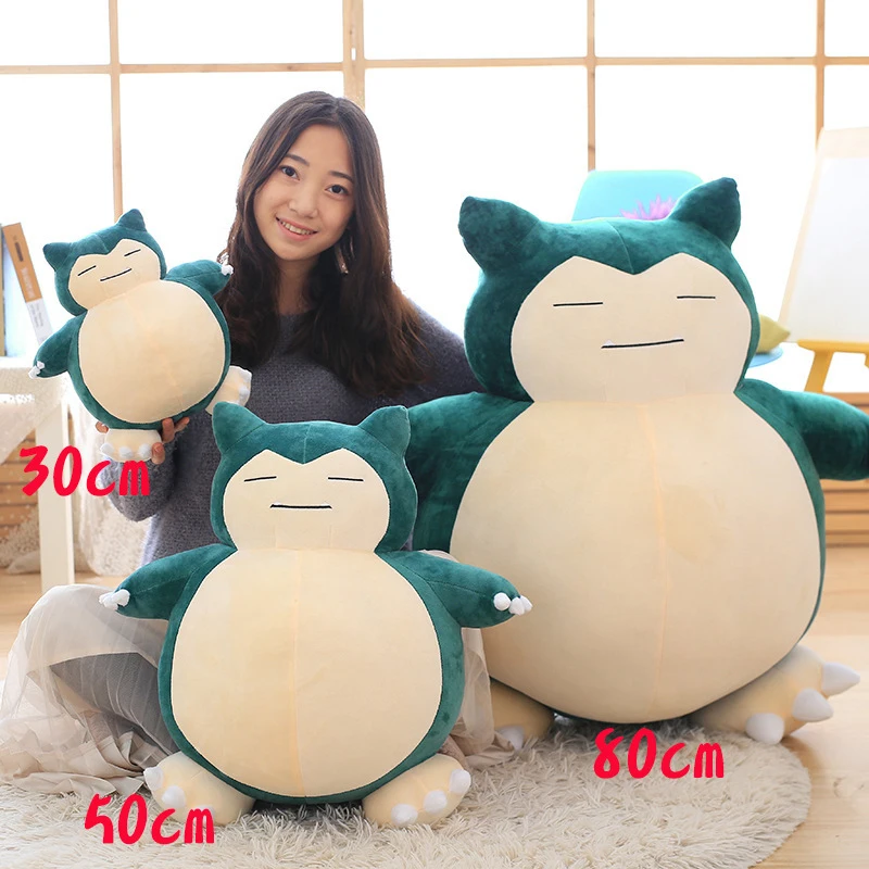 30cm/50cm Pokemon Cartoon Snorlax Plush Toy Anime Movie Pocket Monster Soft Stuffed Animal Game Doll For Christmas Gift