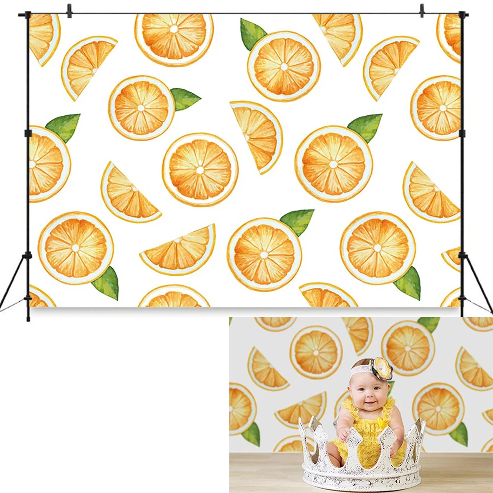 과일 테마 아이 사진 배경 레몬 수박 생일 딸기 케이크 스매시, 아기 어린이 초상화 사진 스튜디오 배경