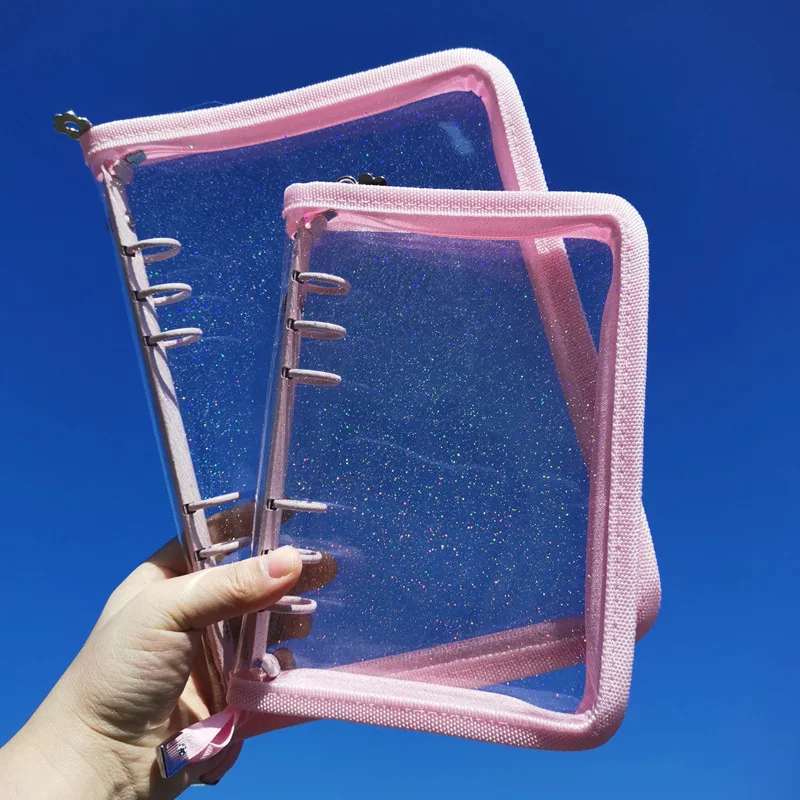 SKYSONIC A5 A6 Reißverschluss-Ordner-Abdeckung, lose Blätter, Organizer, Tagebuch, Kugel, transparentes PVC-Etui, Foto-Organizer, Schreibwaren – Detail 36