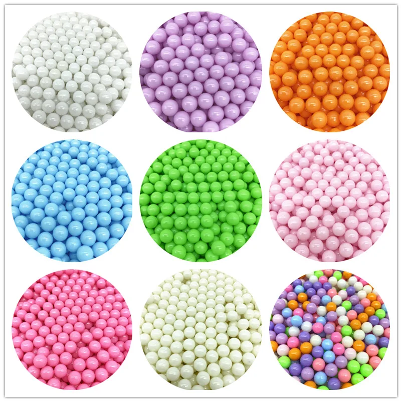 3 4 5 6 8 mm Candy Color NO Hole Beads Acrylic  for Jewelry Making Handmade Kids Toys DIY #RoLi