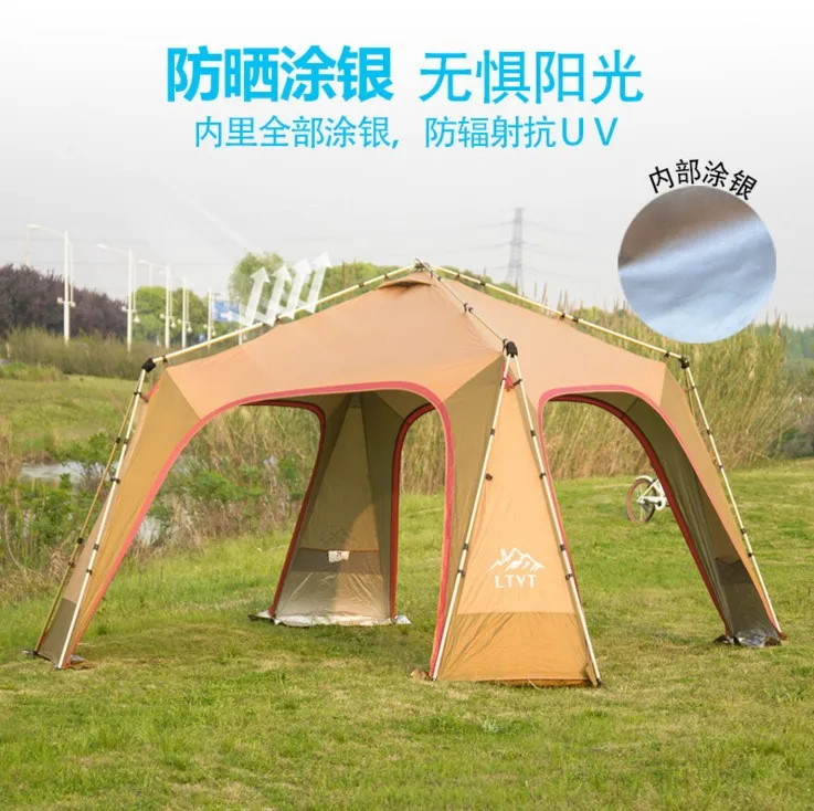 

Aluminum alloy automatic Atrium pavilion Awning 10-12 person outdoor big square tent anti-Sun Anti-Rain and ventilation