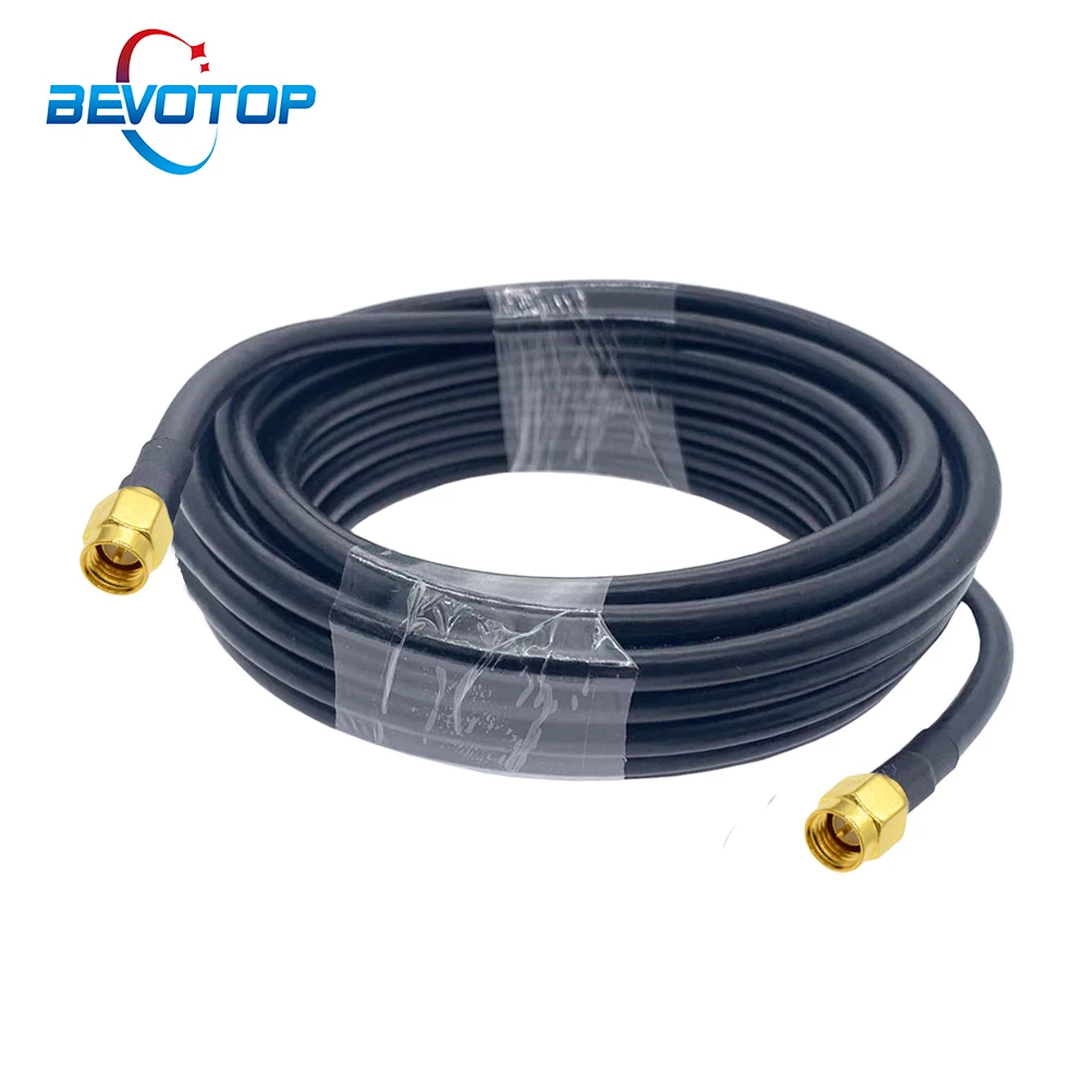 

1M 2M 5M 10M 20M SMA Male to SMA Male RG58 50ohm Coaxial Cable SMA Plug WiFi Antenna Extension Cable Connector Adapter Pigtail