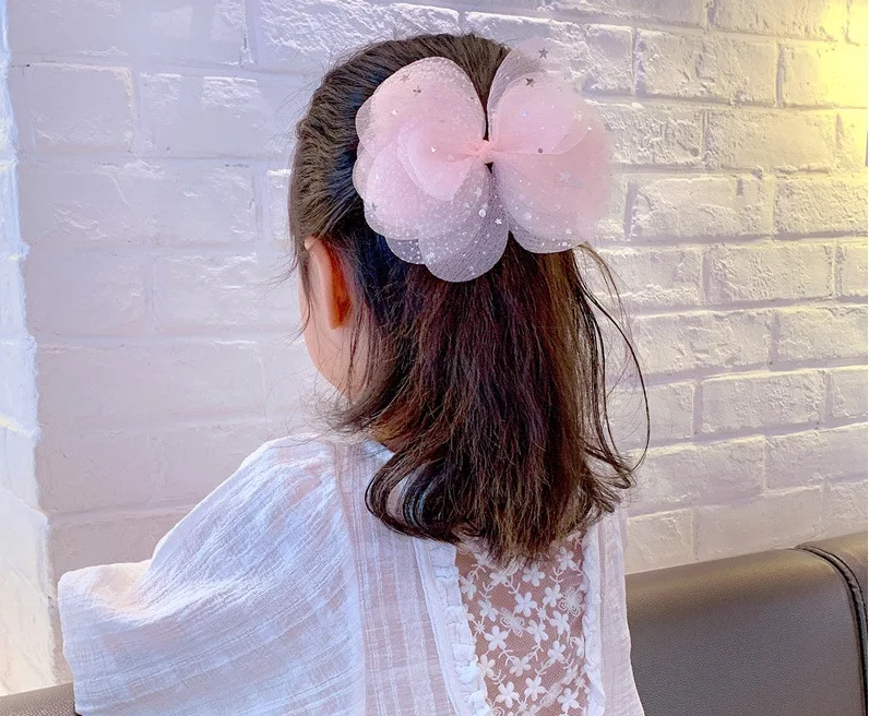 

Boutique 15pcs Fashion Cute Glitter Star Gauze Floral Bow Hairpins Flower Bowknot Hair Clips Princess Headwear Hair Accessories