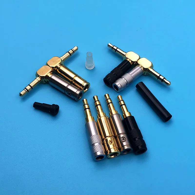 Mini DIP/curved 3.5mm gold-plated plug 2PCS