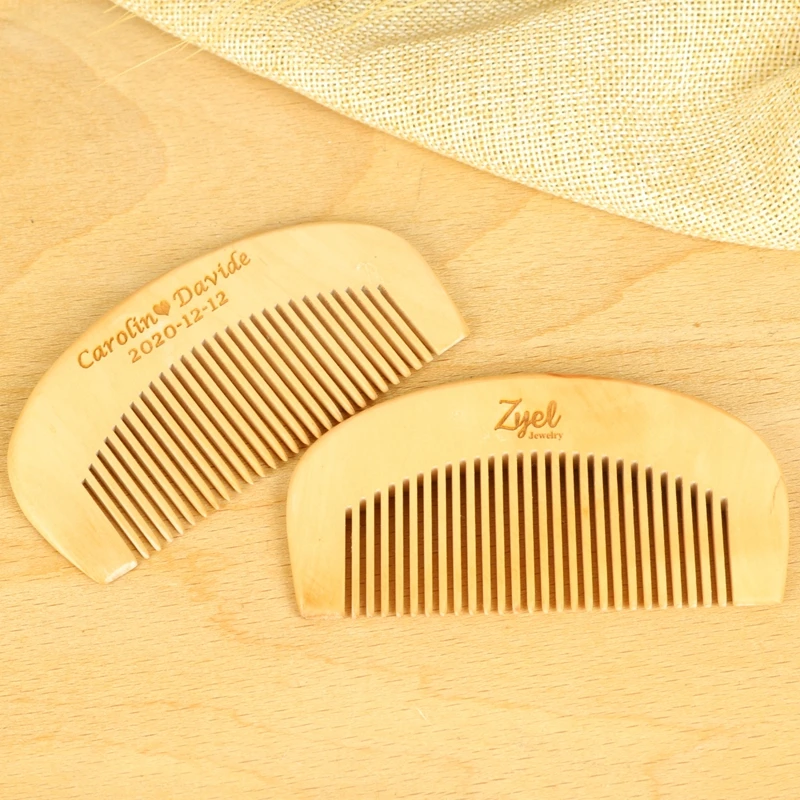 Personalized wedding Engraved name date wooden comb wedding Bridesmaid gift Engagement wedding gifts for guests