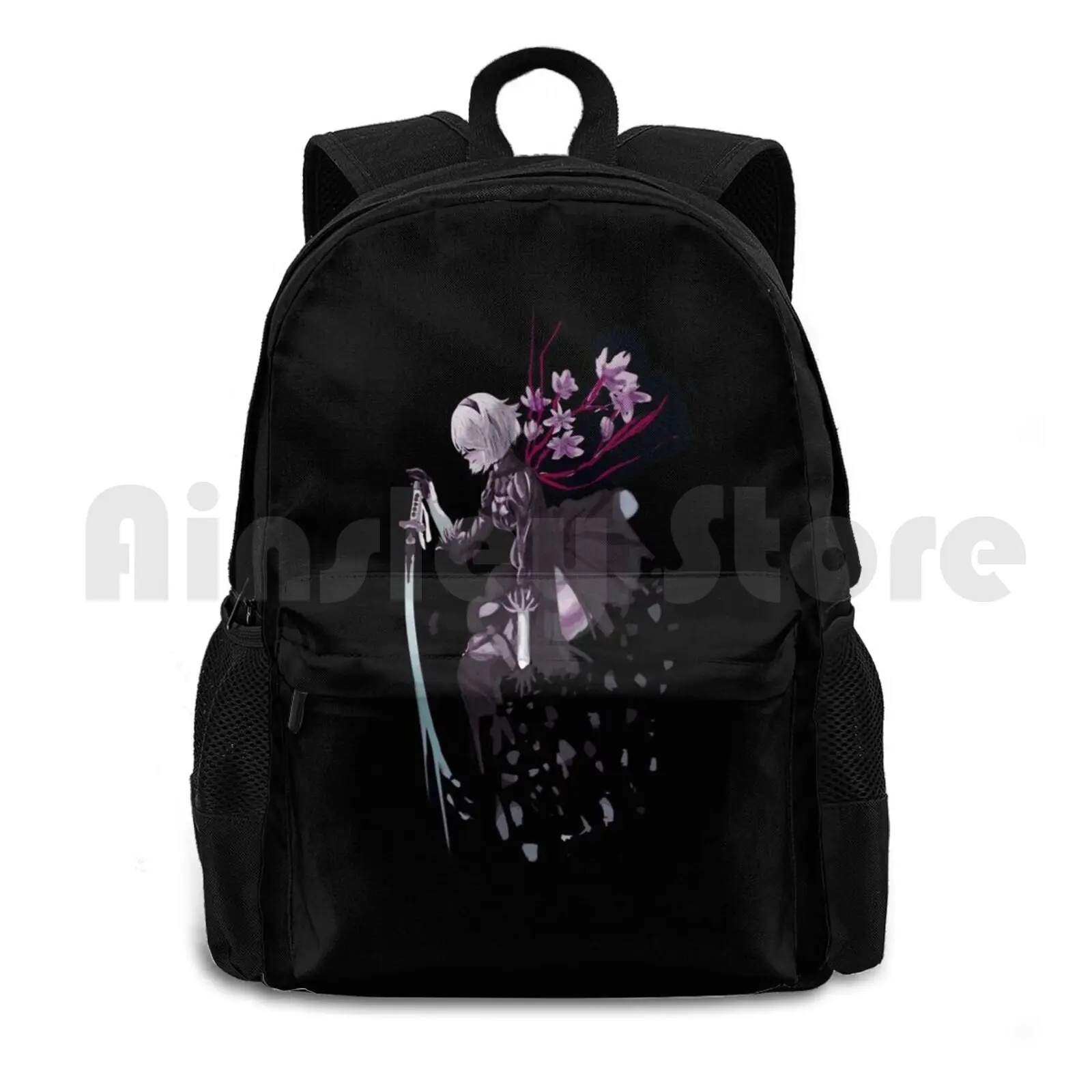 Untitled Outdoor Hiking Backpack Riding Climbing Sports Bag Nier Automata Yoko Taro Platinum Games 2b Android Robot Gamer Geek