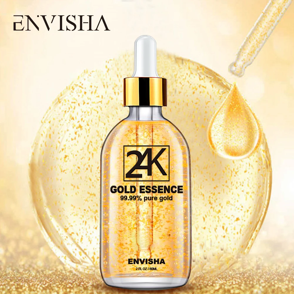 ENVISHA 24K Gold Hyaluronic Acid For Face Care Collagen Serum Facial Moisturizing Anti-wrinkle Shrink Pores Skin Care Anti-Aging